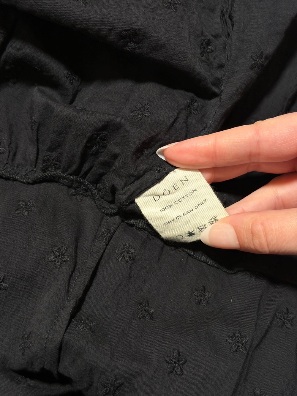 Doen Minetta Embroidered Black Tiered Midi Dress with Belt Size XS NWOT - Picture 5 of 7